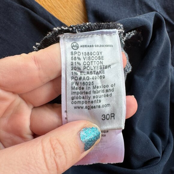 Adriano Goldschmied Maternity Jeans Dark Wash Raw Hem Size 30 Regular - Picture 4 of 13